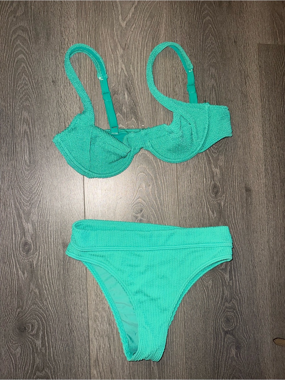 Good American Support Fit DEMI Bikini Set in Teal Green